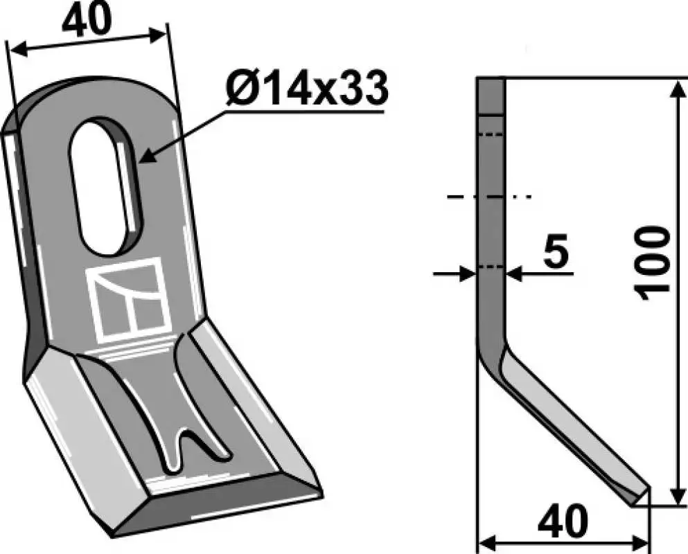 Y-Messer 100x40mm